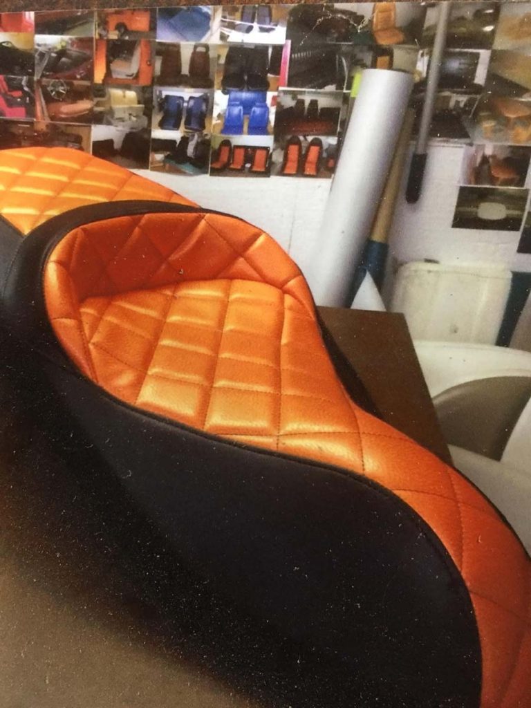 Two tone motorcycle seat
